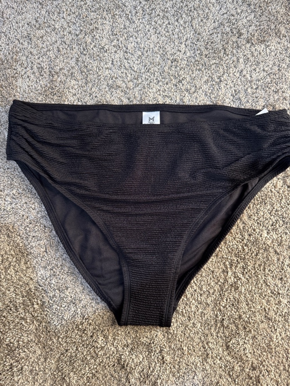 Black Textured Bikini Bottoms - XXL Size
